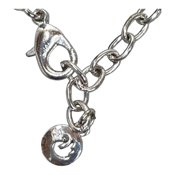 Gloria Vanderbilt Hallmarked Double Strand Two Tone Silver Blue Beaded Necklace - Picture 4 of 7